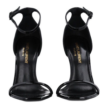 Saint Laurent Patent Calfskin Opyum 110 Sandals 35 Black Gold 5 of 11
