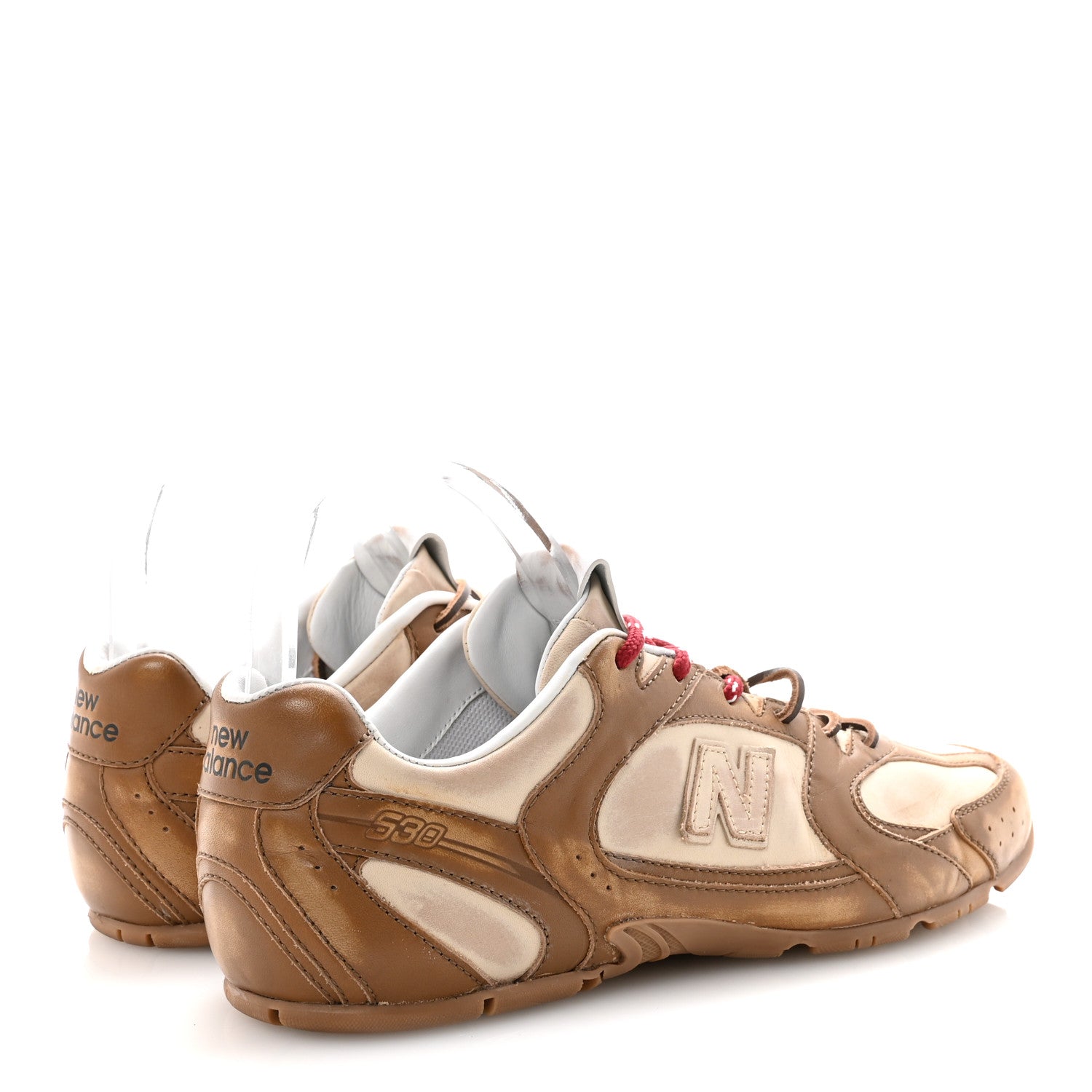 Miu Miu X NEW BALANCE Bleached Calfskin 530 SL Sneakers 41 Cinnamon Travertine Gray 5 of 10