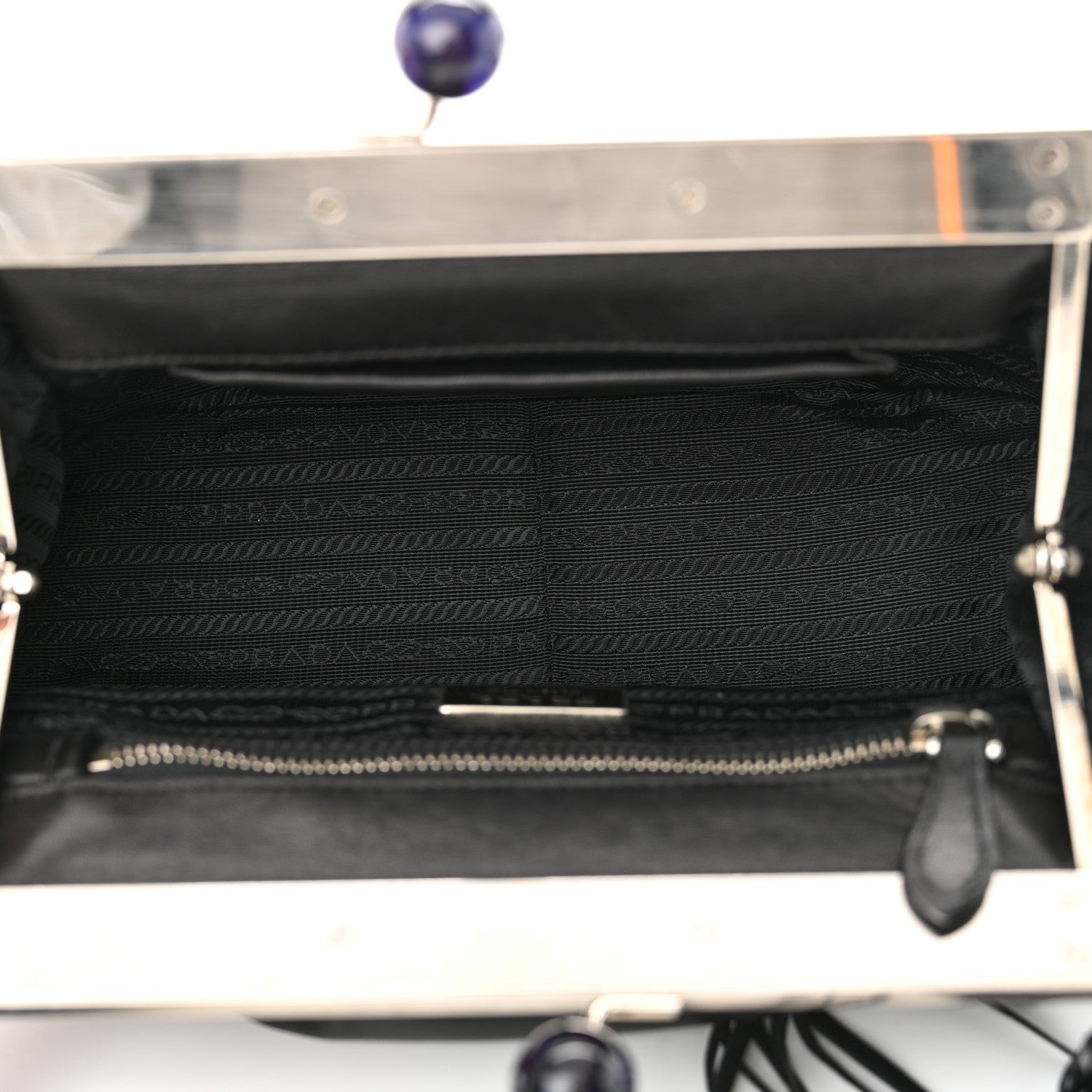 Prada Nappa Kisslock Small Frame Shoulder Bag Black 5 of 13