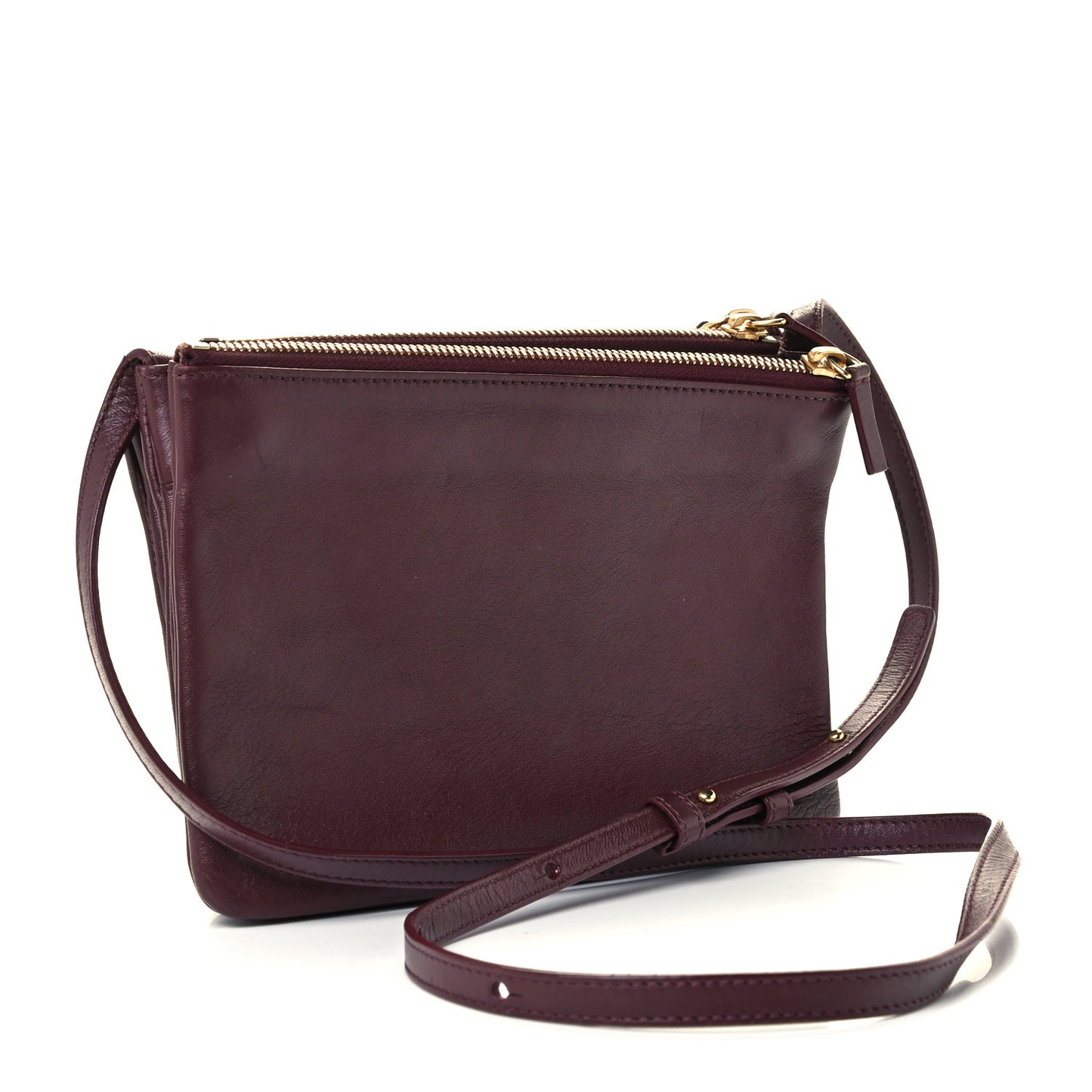 Lambskin Large Trio Crossbody Bag Burgundy