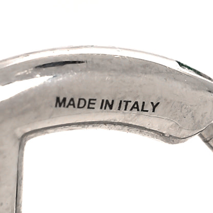 Fendi Metal FF Hoop Earrings Silver 5 of 5