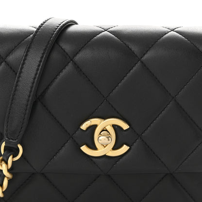 Chanel Lambskin Quilted Mini Side Note Flap Black 8 of 11