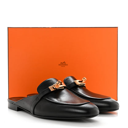 Hermes Goatskin Oz Mules 39 Black 9 of 9