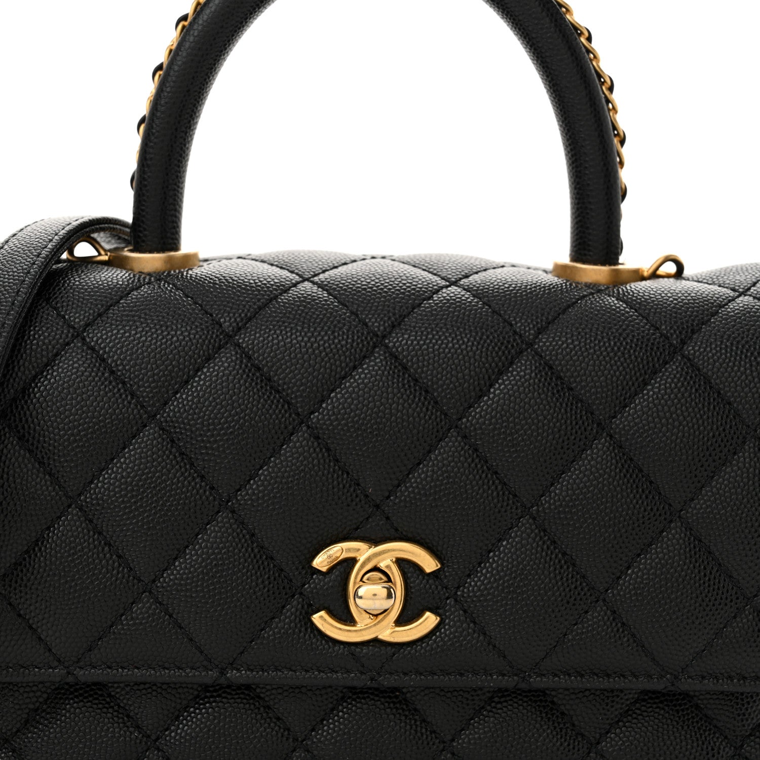 Chanel Caviar Quilted Mini Coco Chain Handle Flap Black 8 of 14