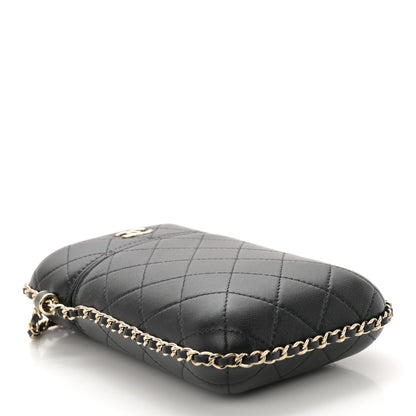 Chanel Lambskin Quilted Chain Around Phone Holder Black 4 of 11