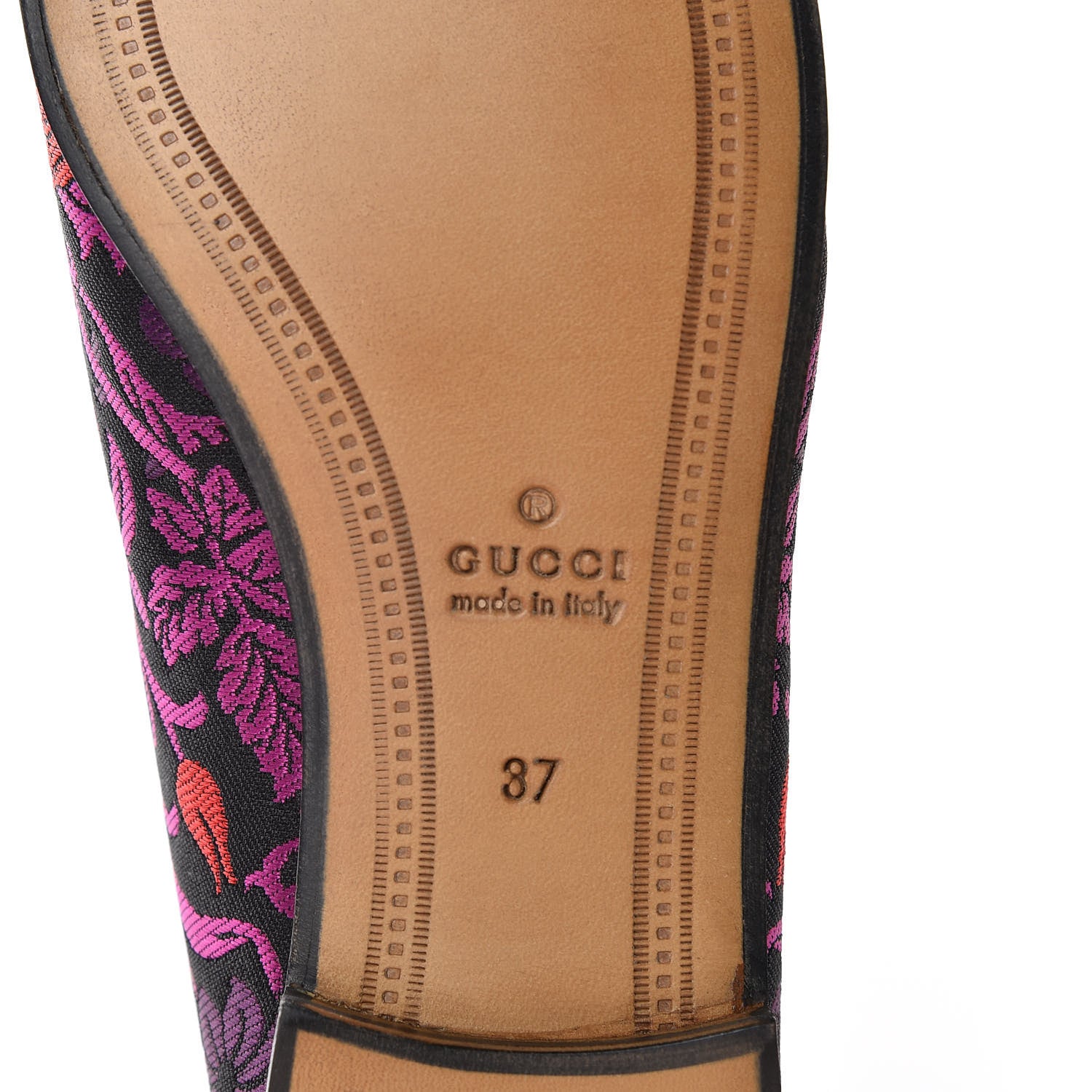 Gucci Jacquard Floral Womens Horsebit Jordaan Loafers 37 Black Begonia 8 of 10