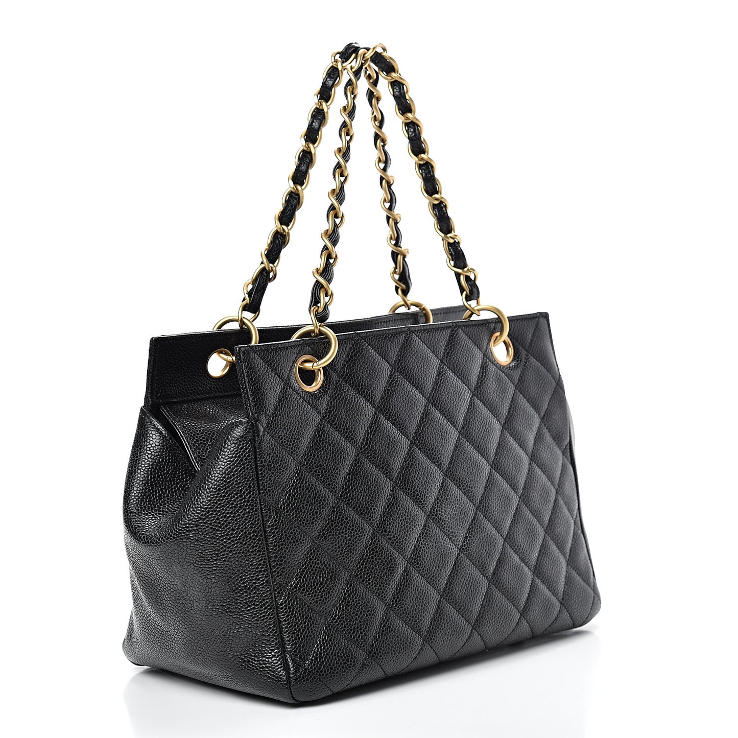 Caviar Quilted Petit Timeless Tote PTT Black