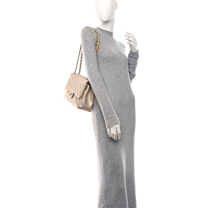 Chanel Iridescent Caviar Quilted Jumbo Double Flap Beige 2 of 12