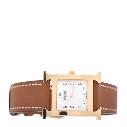 Hermes Stainless Steel Epsom 21mm Heure H Hour Quartz Watch Gold 2 of 5