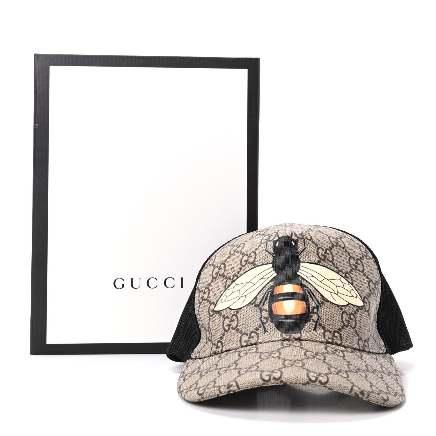 Gucci GG Supreme Monogram Bee Print Baseball Hat XS Beige 7 of 7