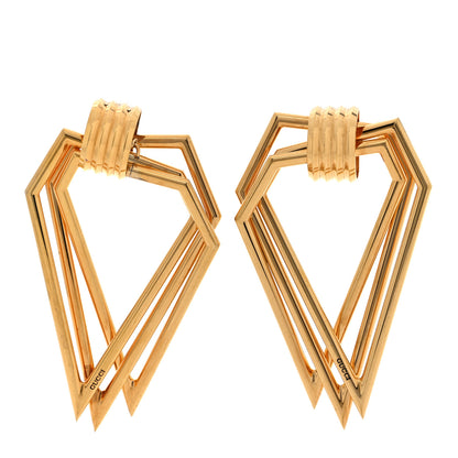 Gucci Metal Geometric Earrings Gold 1 of 5