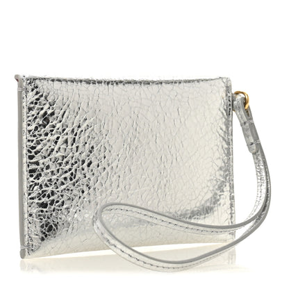 Chanel Metallic Lambskin Card Holder Bag Charm Silvery 3 of 8