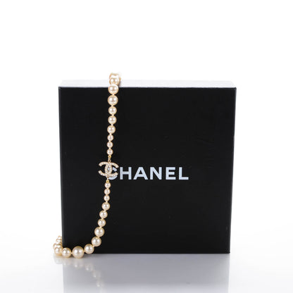 Chanel Graduated Pearl CC Long Necklace Gold 5 of 5