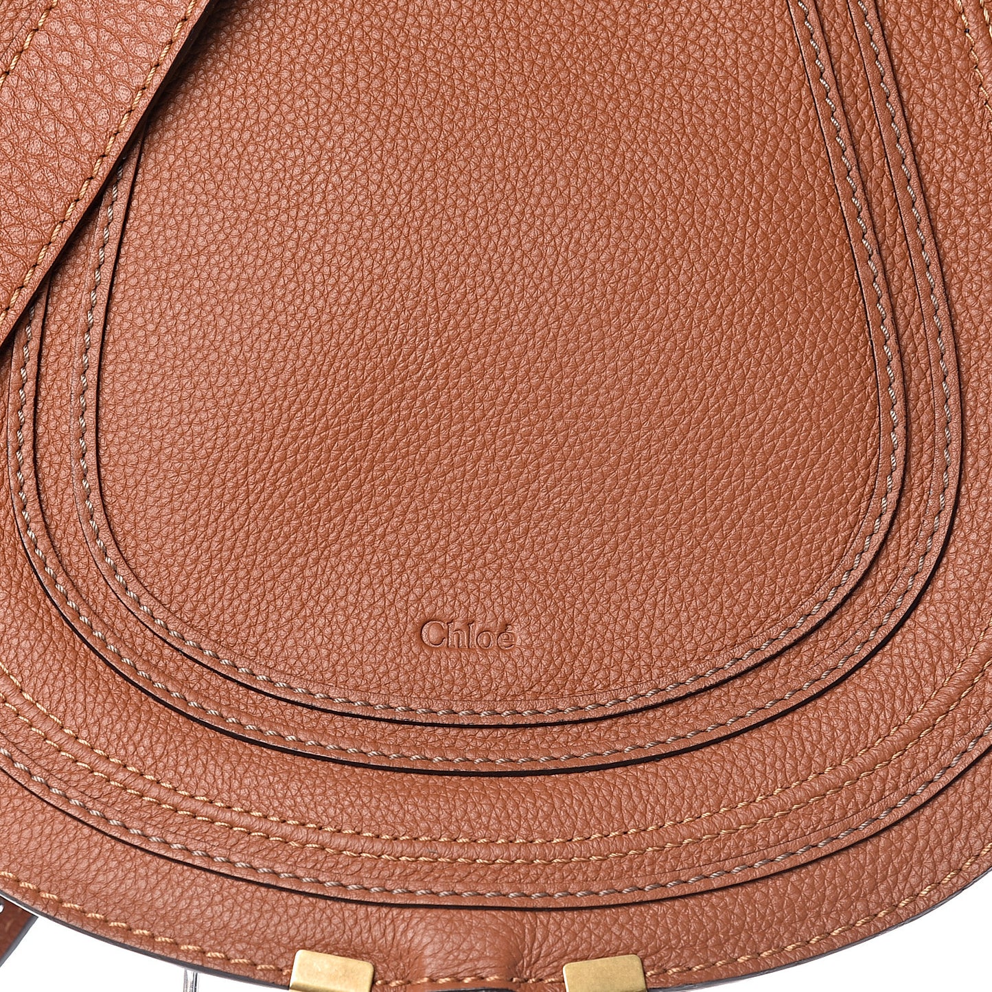 Calfskin Medium Marcie Round Crossbody Bag Tan