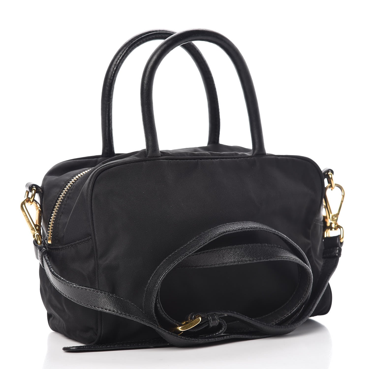 Prada Nylon Fiocco Mini Bowler Black 3 of 15