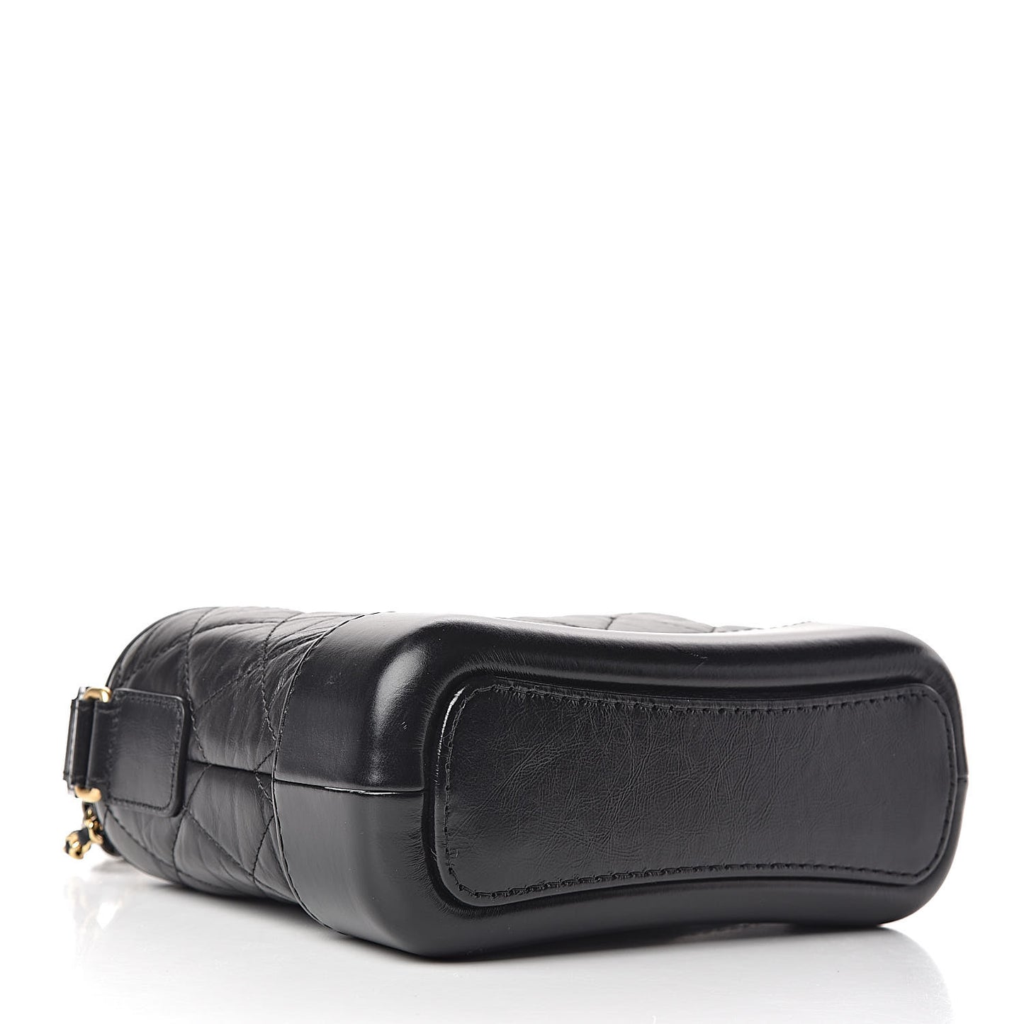 Aged Calfskin Quilted Small Gabrielle Hobo Black