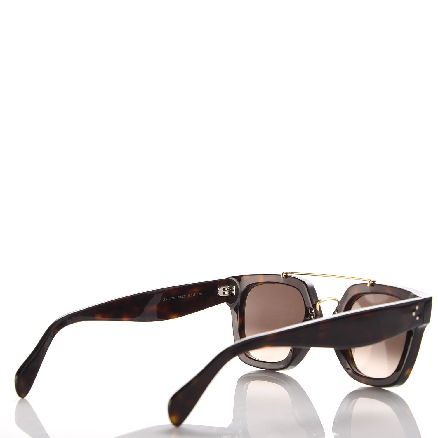 Celine Acetate Bridge Sunglasses CL41077/S Dark Havana 4 of 6