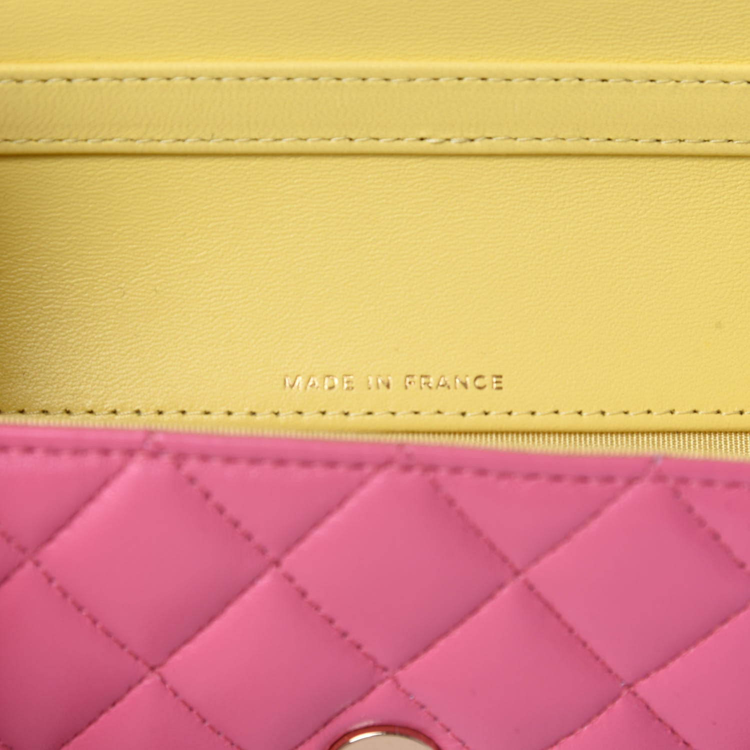 Chanel Lambskin Quilted Glasses Case With Chain Pink Yellow 9 of 12
