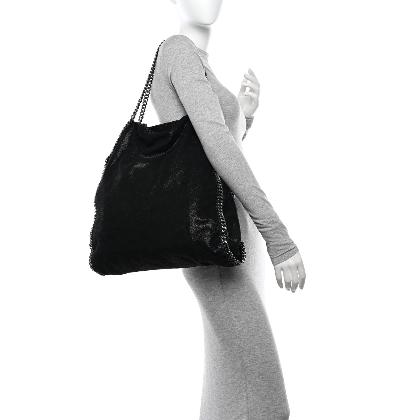 Shaggy Deer Falabella Fold Over Tote Black