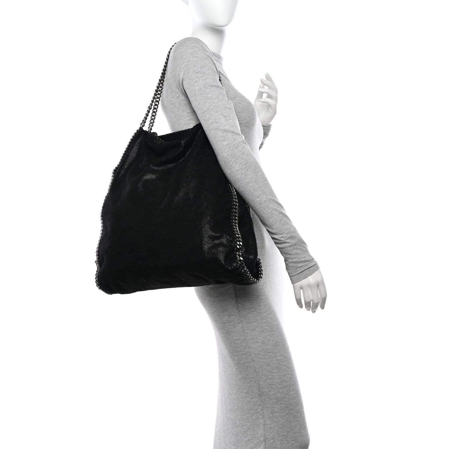 Stella McCartney Shaggy Deer Falabella Fold Over Tote Black 2 of 10