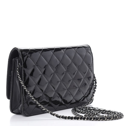 Chanel Patent Quilted Golden Class Wallet on Chain WOC Black 3 of 16