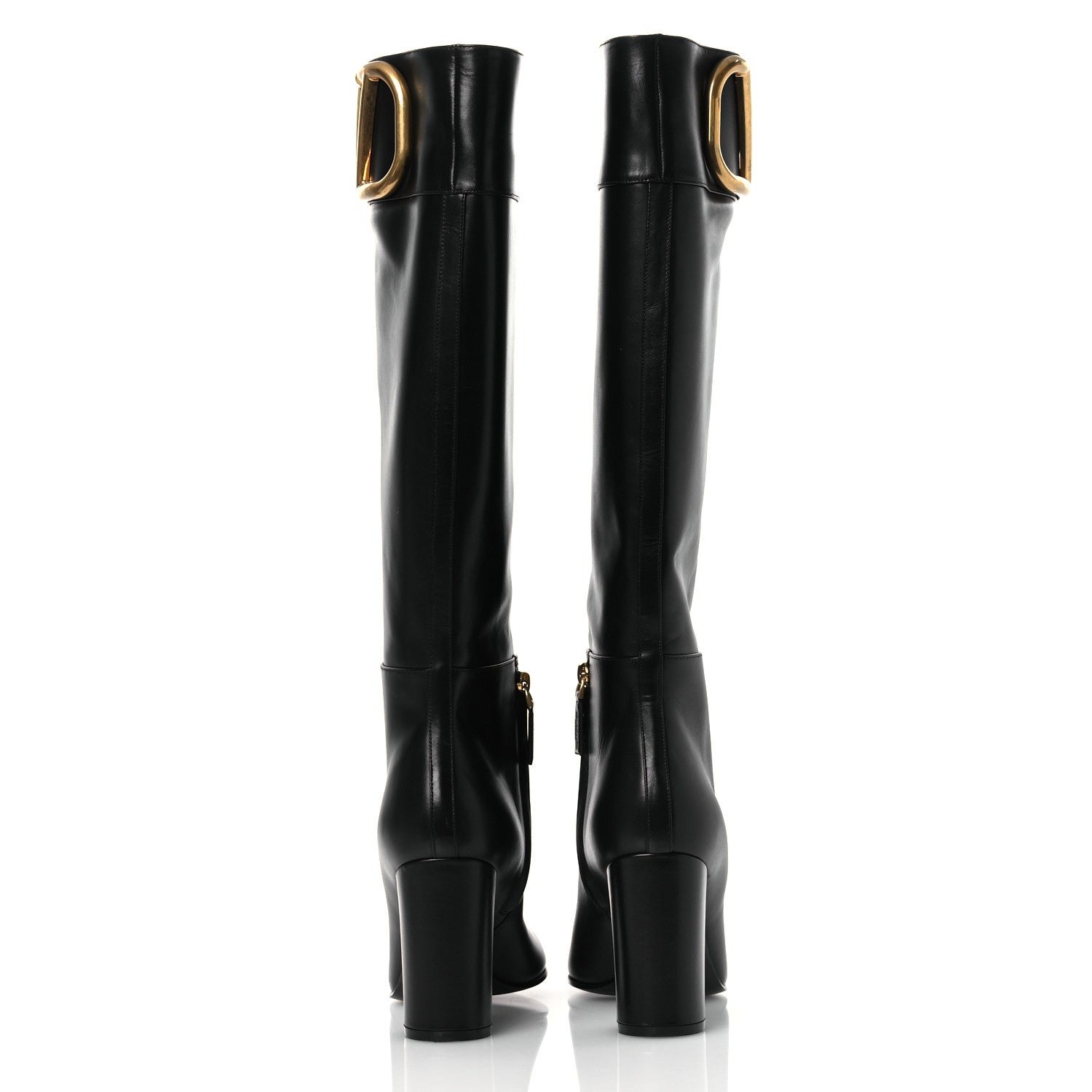 Valentino Garavani Calfskin Vlogo Knee High 85mm Boots 41 Black 6 of 13