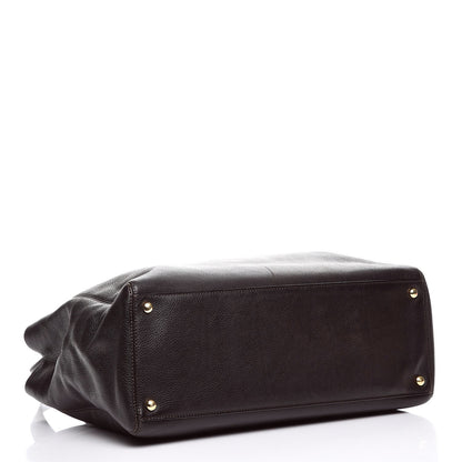 Chanel Calfskin Cerf Executive Shopper Tote Dark Brown 5 of 8