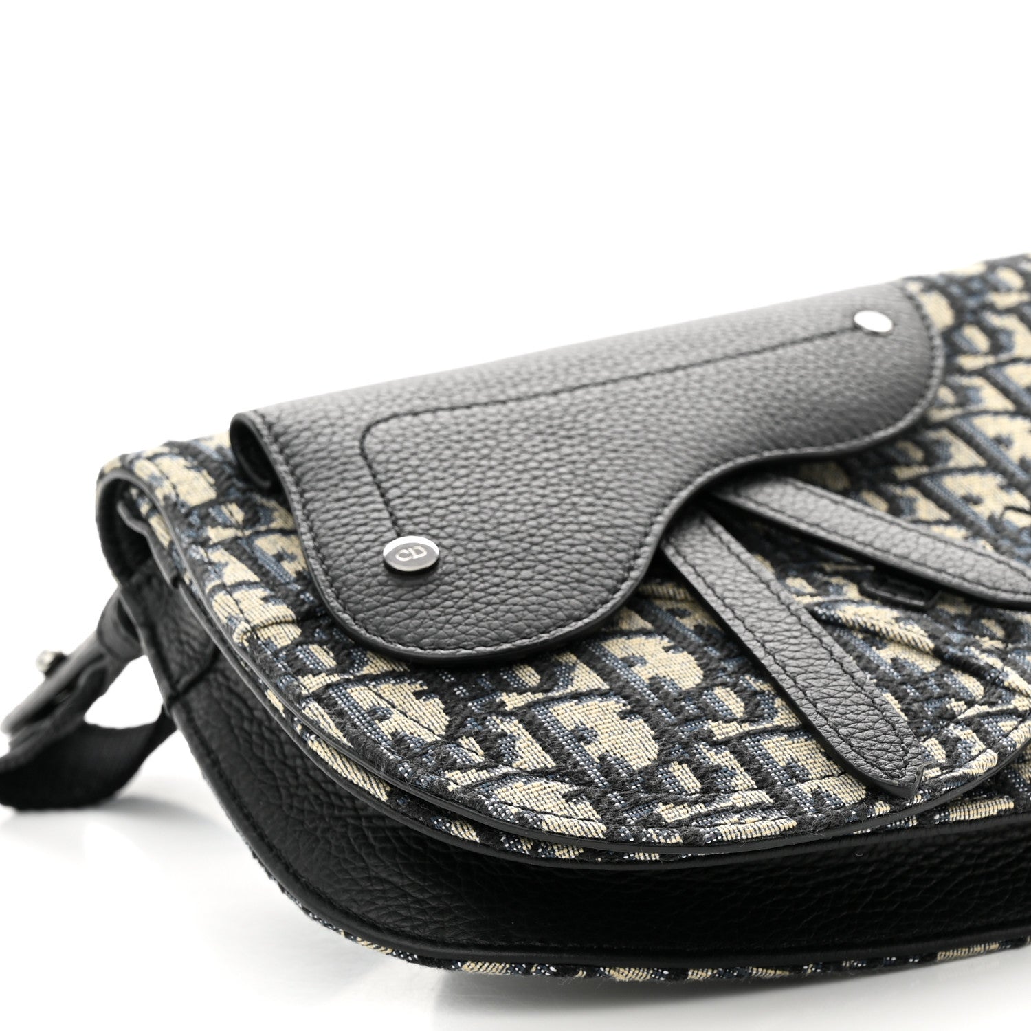 Christian Dior Oblique Saddle Messenger Pouch Beige Black 9 of 10