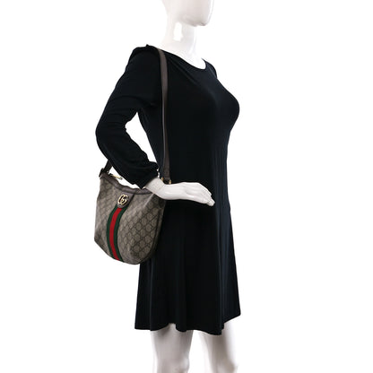 Gucci GG Supreme Monogram Web Small Ophidia Half Moon Hobo Brown 2 of 11