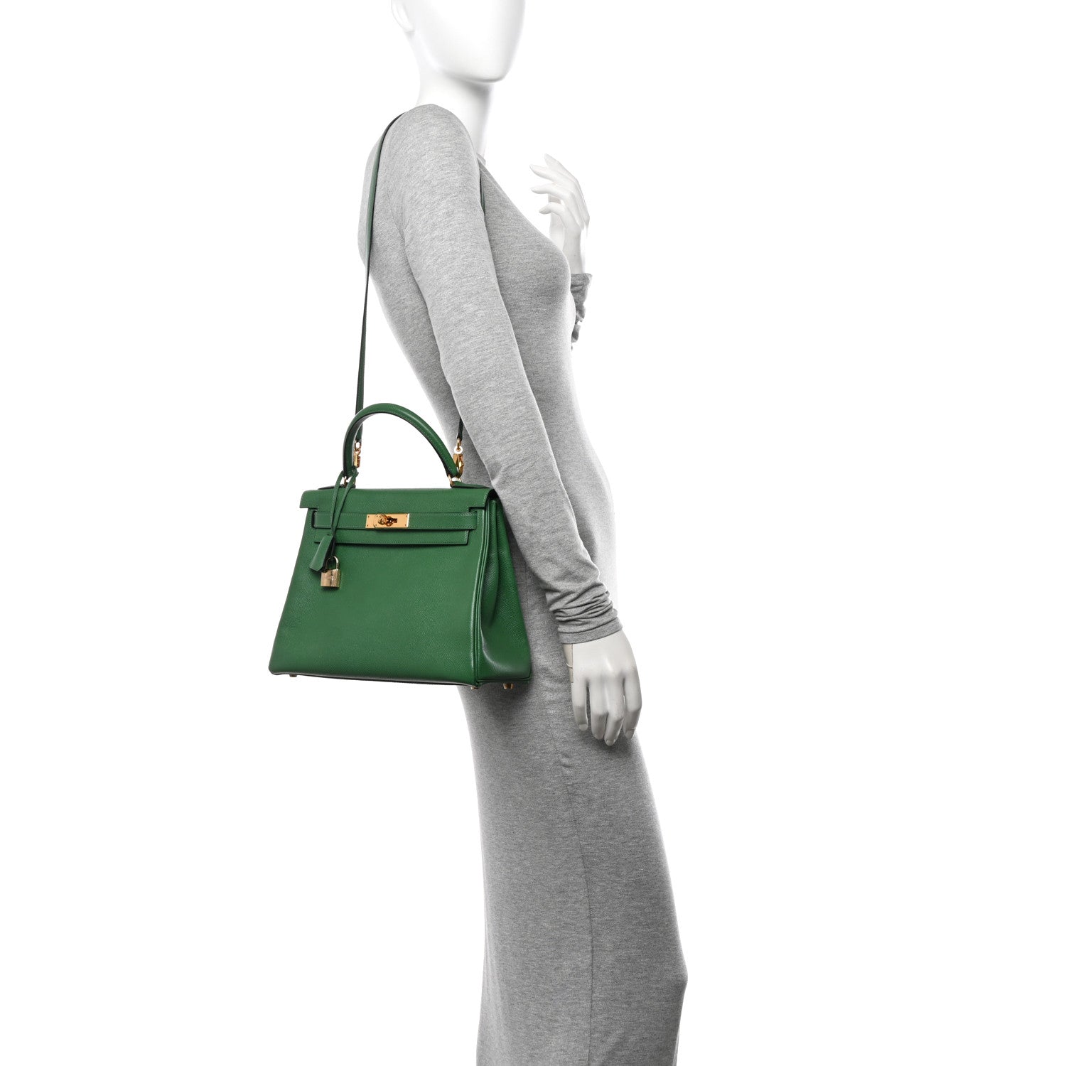 Hermes Courchevel Kelly Retourne 28 Vert Clair 2 of 14