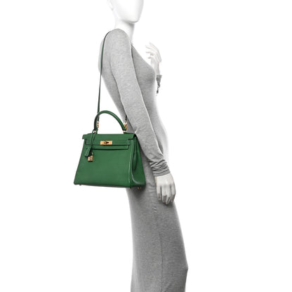 Hermes Courchevel Kelly Retourne 28 Vert Clair 2 of 14