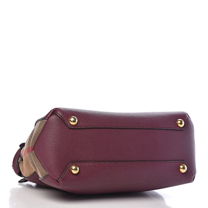 Burberry Grainy Calfskin House Check Small Banner Tote Elderberry 4 of 10