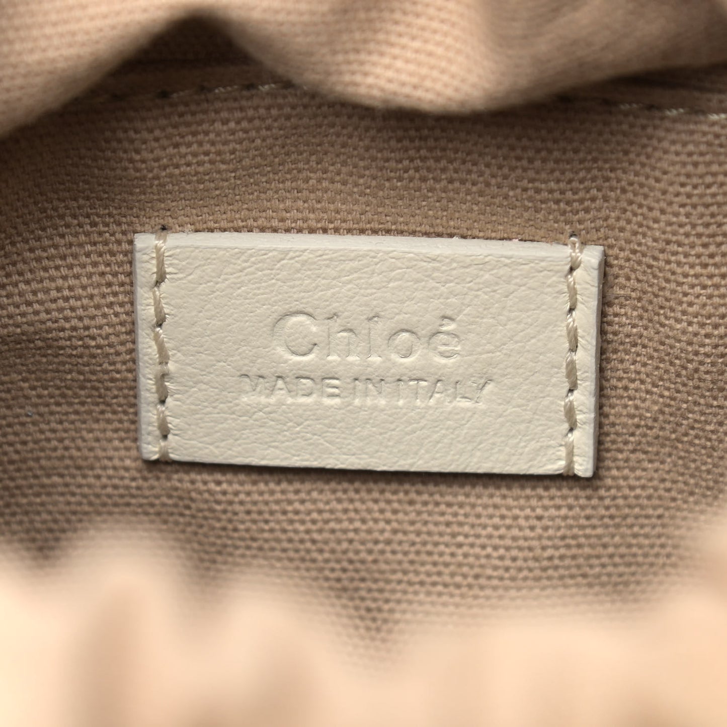 Smooth Calfskin Logo Mini Roy Bucket Bag Natural White