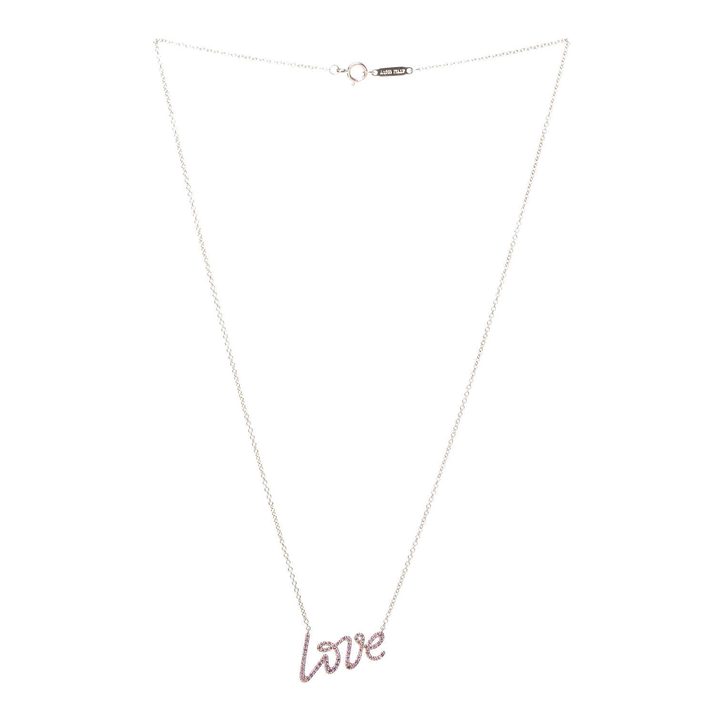 18K Rose Gold Pink Sapphire Palomas Graffiti Love Pendant Necklace