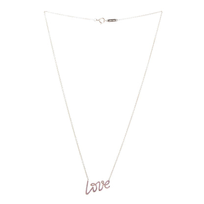Tiffany 18K Rose Gold Pink Sapphire Palomas Graffiti Love Pendant Necklace 3 of 7