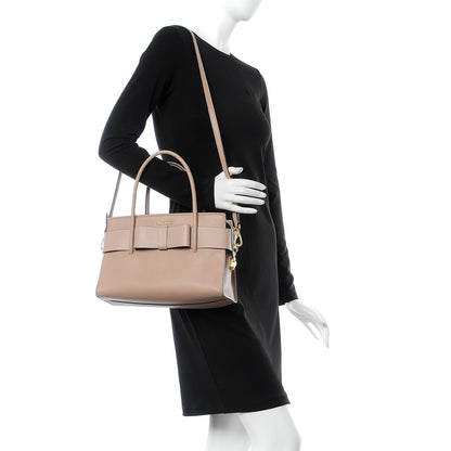Miu Miu Goatskin Madras Fiocco Bow Top Handle Tote Cammeo 3 of 8