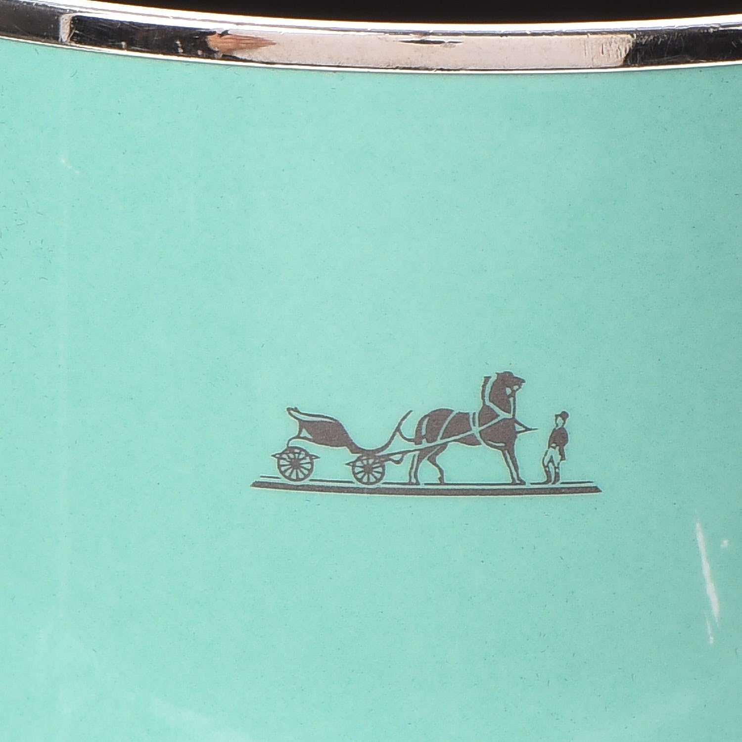 Hermes Enamel Printed Extra Wide Caleche Bracelet 62 Vert Aqua 6 of 8