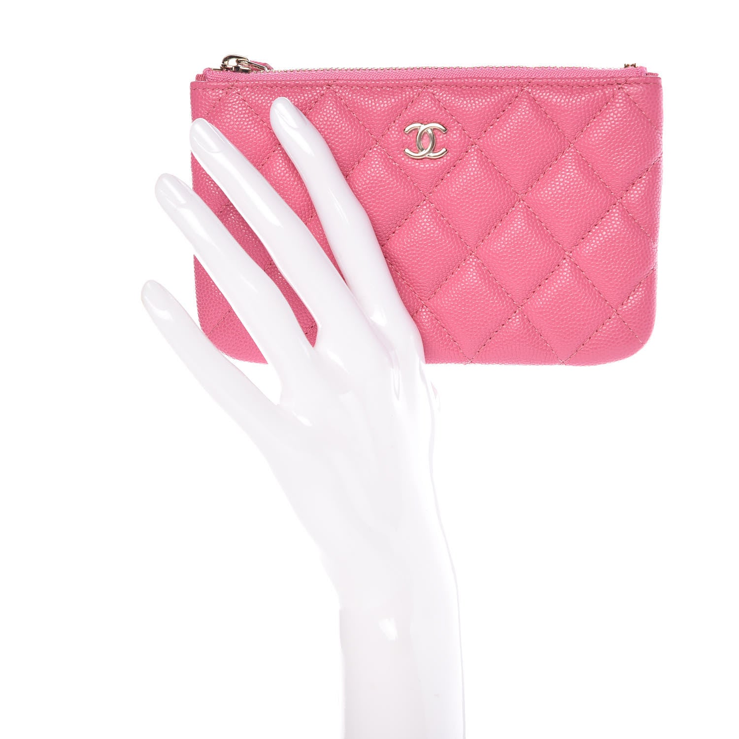 Chanel Caviar Quilted Small Cosmetic Case Pink 2 of 8