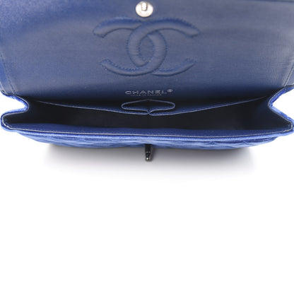 Chanel Velvet Quilted Medium Double Flap Navy Blue 5 of 13