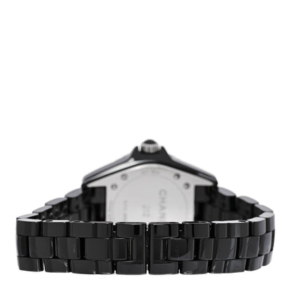 Chanel Stainless Steel Ceramic Diamond Bezel 33mm J12 Quartz Watch Black 3 of 5