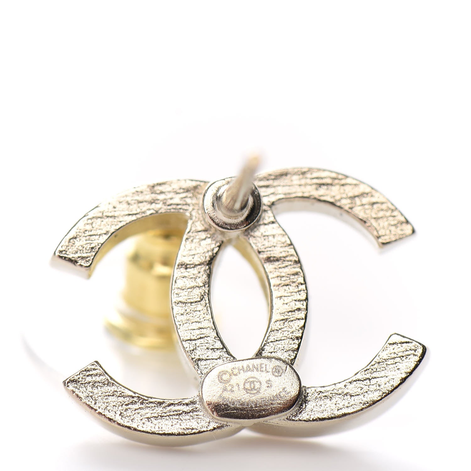 Chanel Crystal CC No 5 Earrings Gold 4 of 5