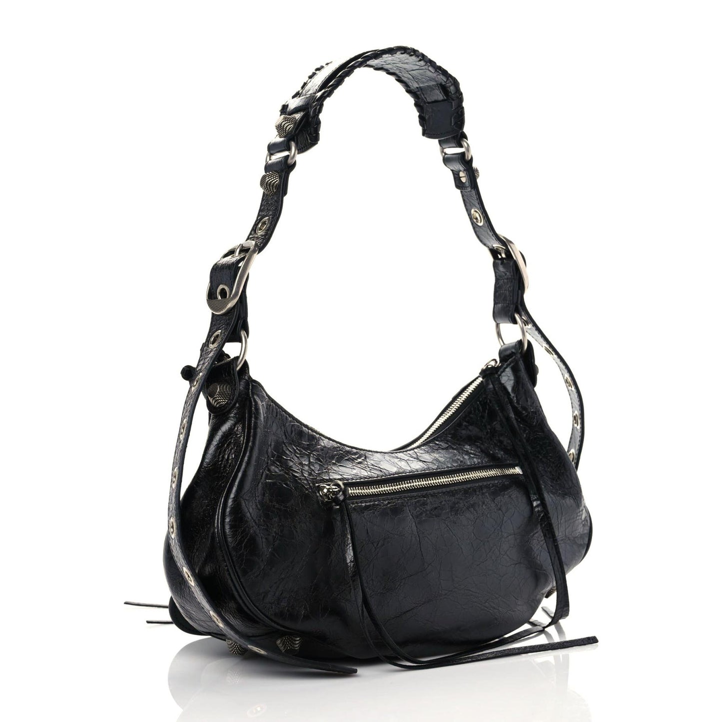 Agneau Arena Small Le Cagole Shoulder Bag Black