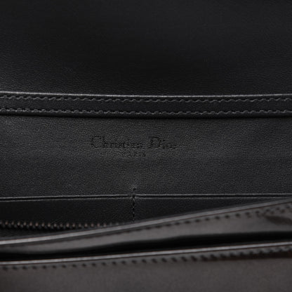 Christian Dior Metallic Patent Micro-Cannage Diorama Wallet on Chain Pouch Onyx Black 8 of 17
