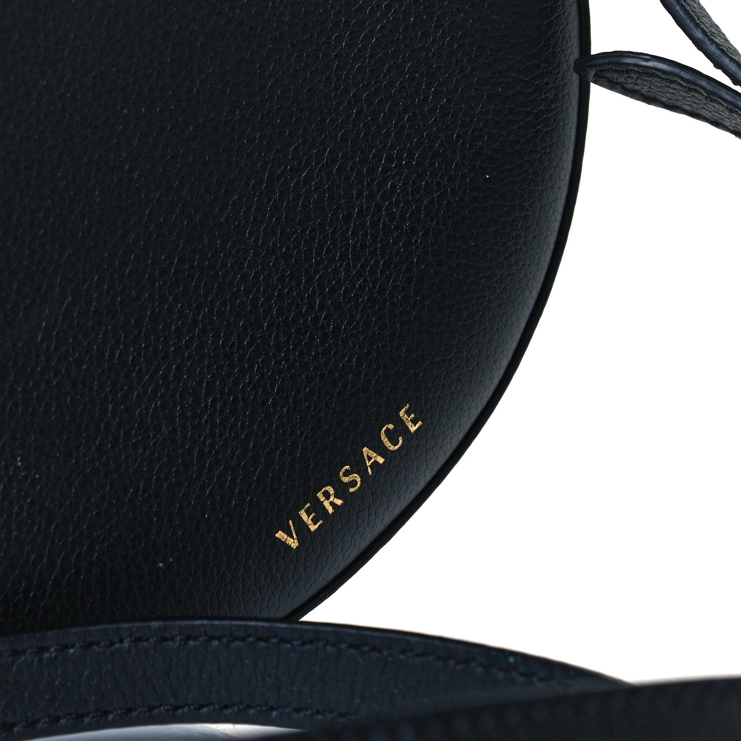 Calfskin La Medusa Round Camera Bag Black