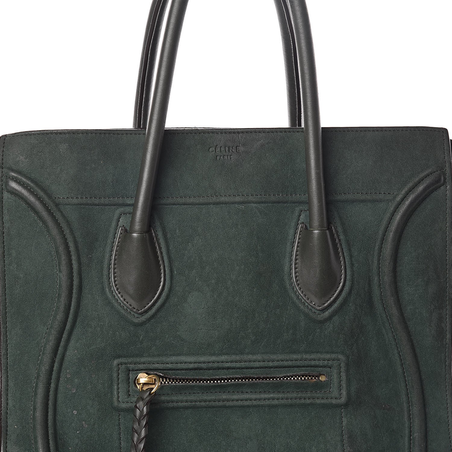 Celine Suede Small Phantom Luggage Olive 5 of 13
