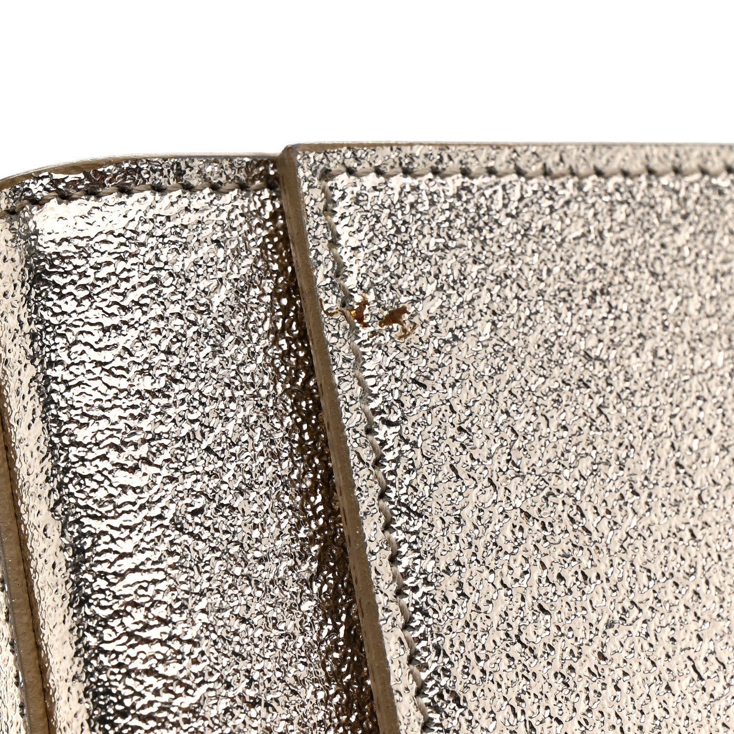 Saint Laurent Metallic Textured Calfskin Classic Monogram Cassandre Clutch Pale Gold 10 of 12