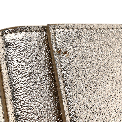 Saint Laurent Metallic Textured Calfskin Classic Monogram Cassandre Clutch Pale Gold 10 of 12