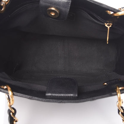 Chanel Caviar Quilted Petit Shopping Tote PST Black 7 of 14
