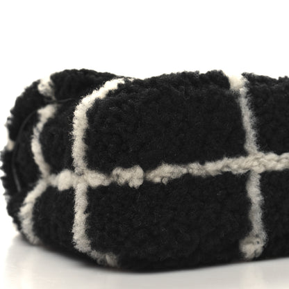 Chanel Shearling Lambskin Large Fluffy Tartan Single Flap Black White 10 of 11
