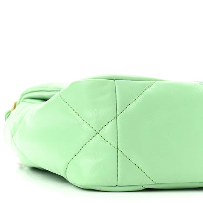 Chanel Goatskin Quilted Medium Chanel 19 Flap Light Green 9 of 11